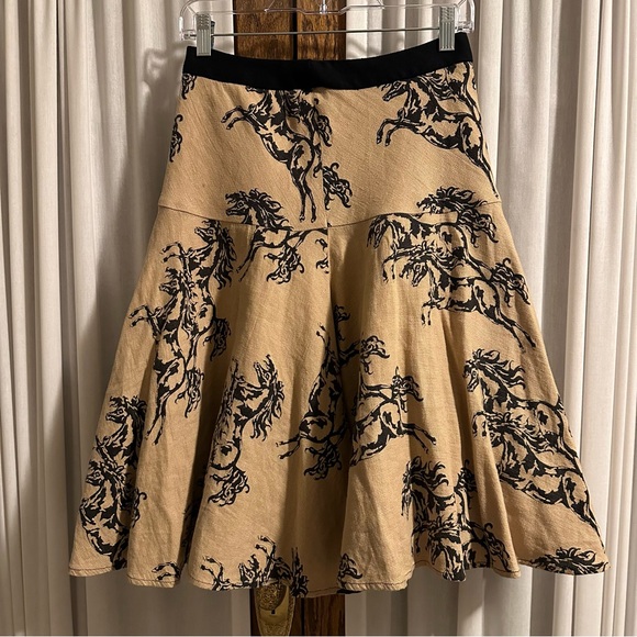 Anthropologie Odille Galloping Horses Swing Skirt - Picture 14 of 15